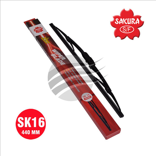 Sakura WIPER BLADE 400mm 16 INCH COMPLETE UNIVERSAL HOOK BLADE SK16