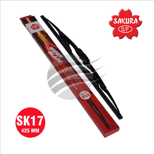 Sakura WIPER BLADE 430mm 17 INCH COMPLETE UNIVERSAL HOOK BLADE SK17