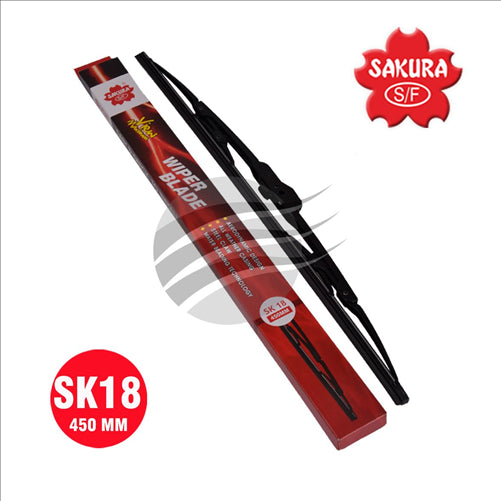 Sakura WIPER BLADE 450mm 18 INCH COMPLETE UNIVERSAL HOOK BLADE SK18