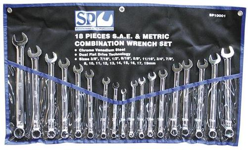 SP Tools Spanner Set 18pc Metric/SAE