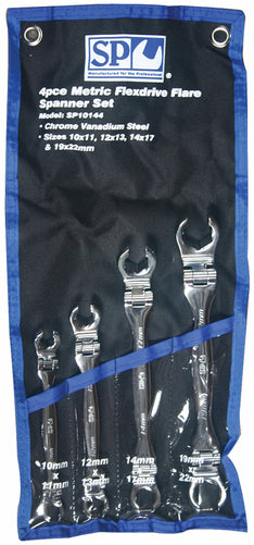 SP Tools 4pc Metric Flex Head Flare Nut Spanner Set