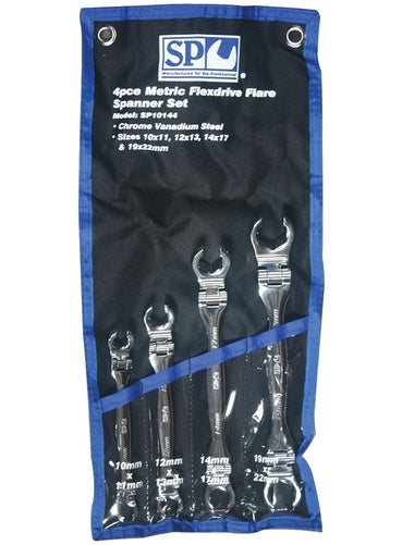 SP Tools 4pc SAE Flex Head Flare Nut Spanner Set