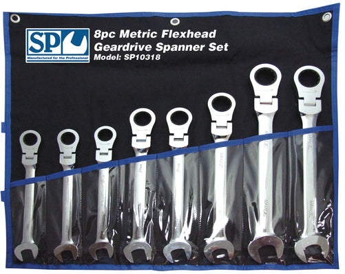 SP Tools FLEXHEAD METRIC GEARDRIVE SPANNER SET