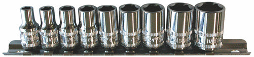 SP Tools Socket Rail Set 9pc 1/4 Dr SAE  - 6 pt