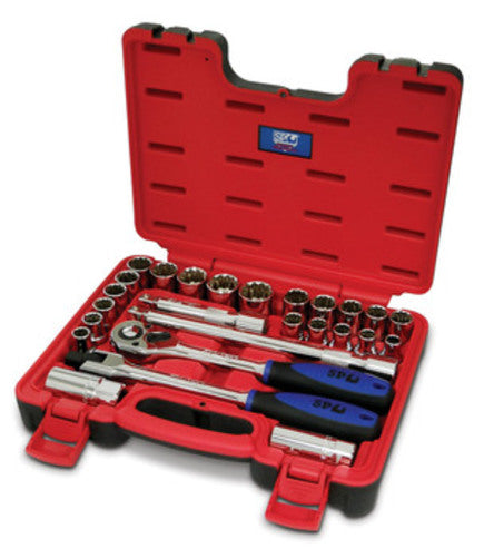 SP Tools Socket Set in X Case26pc 1/2 Dr 12pt Metric/SAE