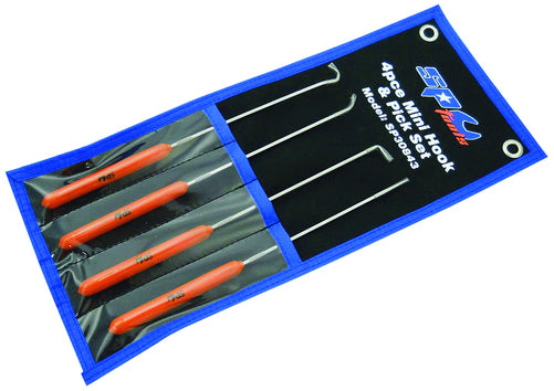SP Tools 4pc Long Mini Hook & Pick Set (pouch)