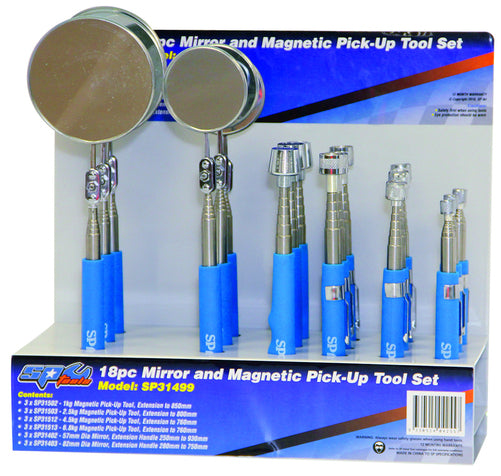 SP Tools Mirror & Magnetic Pick-Up Tool Display Set