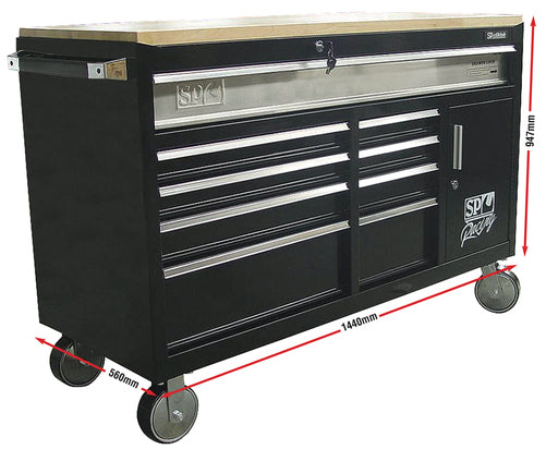 SP Tools Custom Series Workshop Tool Cabinet - Timber Top