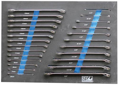 SP Tools Spanner Set 25pc Metric/SAE EVA Foam ROE