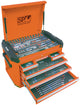 SP Tools 302pc Metric/SAE Tool Kit in Ballistic Orange 7 Drawer Concept Tool Box