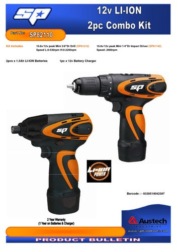 SP Tools 12v 2pc Combo Kit