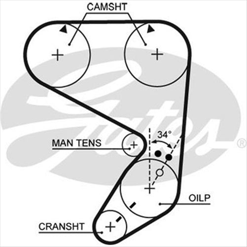 Gates TIMING BELT FIAT ARGENTA 2.0 81-85 148Tx19mm