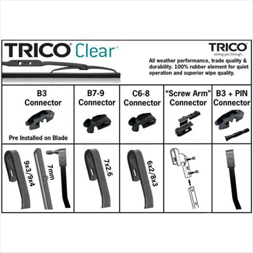 TRICO CLEAR CONVENTIONAL WIPERBLADE 530MM/21IN TCL530