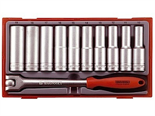 TENG TOOLS Teng 11pc 1/2in Dr. Deep Skt Set 10-19mm - TC-Tray