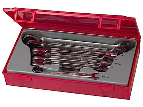 TENG TOOLS RATCHET REVERSABLE WRENCH SET TCTRAY 8PC