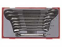 TENG TOOLS RATCHET REVERSABLE WRENCH SET TCTRAY 8PC