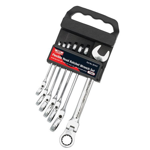 Toledo Ratchet Wrench Set Flexible Head - SAE 7 Pc. (5/16""-3/4"")