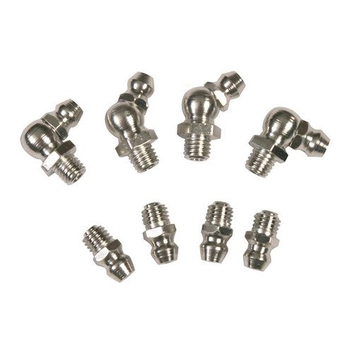 Toledo Grease Nipple Stainless Steel - 10.0mm x 1.0mm Taper Thread Short 90° (10 Pk.)