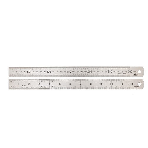 Toledo Stainless Steel Rule Double Sided Metric & Imperial - 600mm