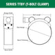 Tridon T-Bolt Hose Clamp 131-139mm Part Stainless Steel TTBY131-139P