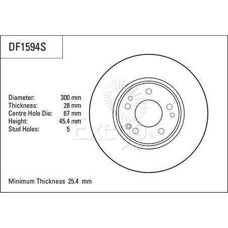 TRW Disc Brake Rotor 300mm x 25.4 Min