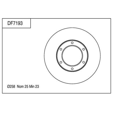 TRW Disc Brake Rotor 258mm x 23 min