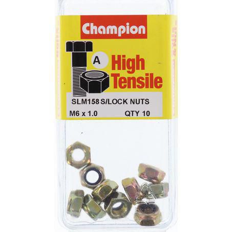 CHAMPION AUTO PARTS Champion Nyloc Nut Pack M6 x 1.00 SLM158