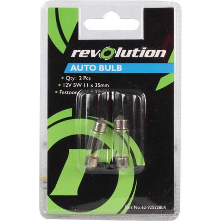 REVOLUTION UNITS Festoon Globe 12V 5W Standard - 2 Pce 62-92552BLR