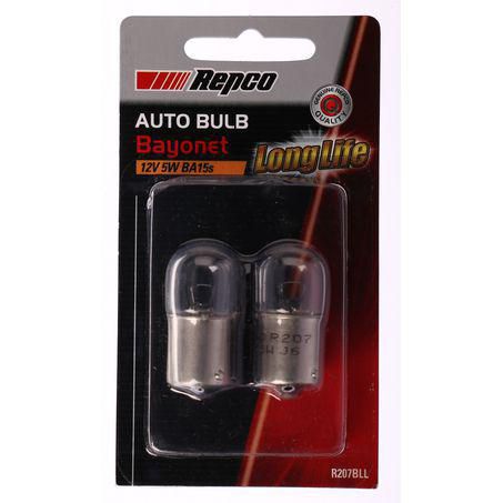 Repco R5W Bayonet Globe 12V 5W BA15s Pack of 2 R207BLL