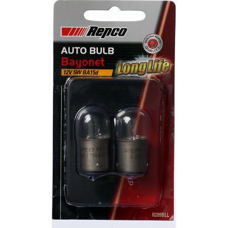 Repco R5W Bayonet Globe 12V 5W BA15d Pack of 2 R209BLL