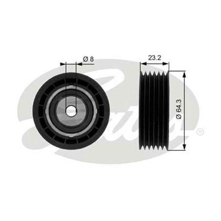 Gates Idler Pulley - Grooved 64mm OD 38083