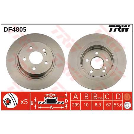 TRW Disc Brake Rotor 300mm x 8.3 Min