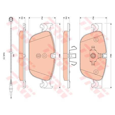 TRW Brake Pad Set Inc. Wear Sensor