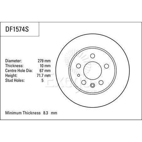 TRW Disc Brake Rotor 279mm x 8.3 Min