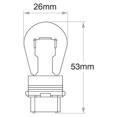 Narva PY27W Wedge W2.5x16d Globe 12V 27W