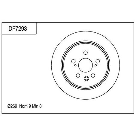 TRW Disc Brake Rotor 269mm x 8 min