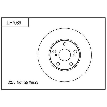 TRW Disc Brake Rotor 275mm x 23 Min