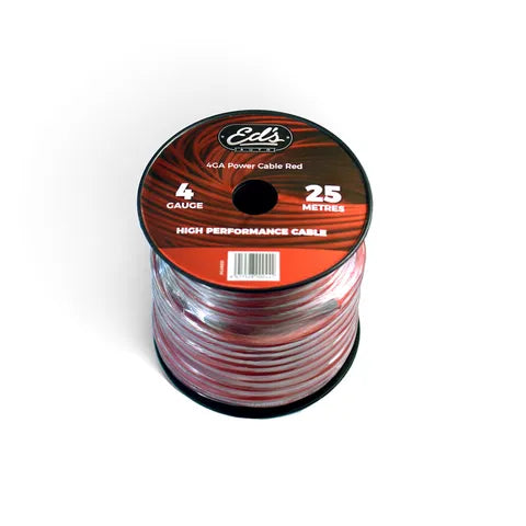 EDS EBP-04-25M 4 Gauge (21.2mmÂ²) CCA Power Cable | Frosted Red | 25 Metre Roll