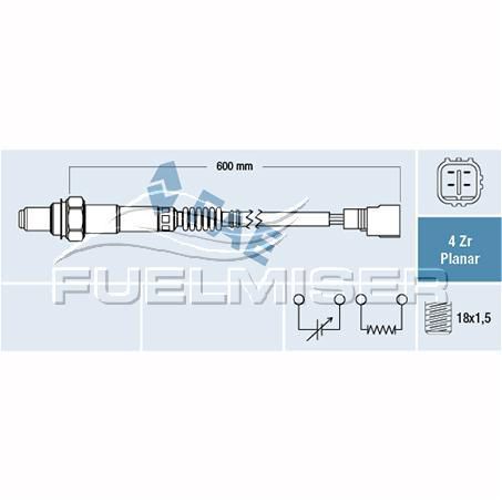 FUELMISER OXYGEN SENSOR DIRECT FIT 4 WIRE 600MM CABLE