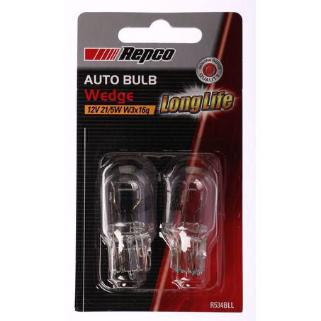 Repco W21/5W Wedge Globe 12V 21/5W W3x16q Pack of 2 R534BLL