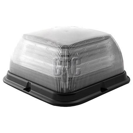 ECCO LED Beacon Dual Colour Amber/Blue 12-24V Low Profile 4 Bolt Mount Clear Lens 153mm x 166mm x 83mm 24 Patterns EB7185CAB-IP