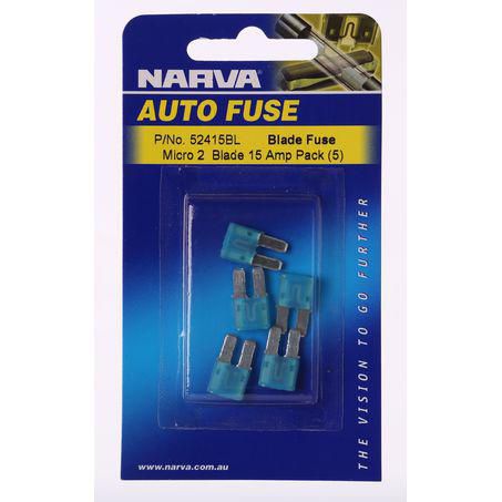 Narva Micro 2 Blade Fuse 15A 5 Pce