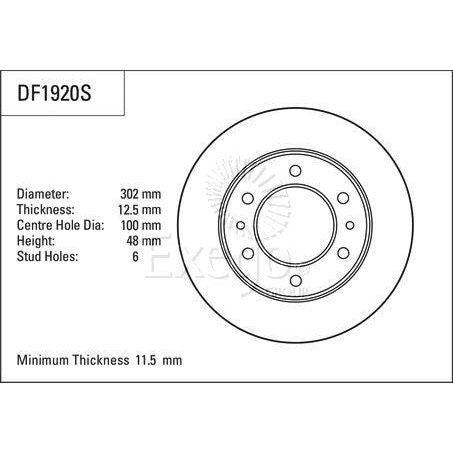 TRW Disc Brake Rotor 303mm x 11.5 min
