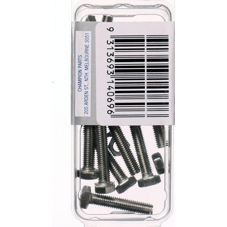 CHAMPION AUTO PARTS Champion Stainless Steel Screw & Nut Pack 5 x 25 CSP39