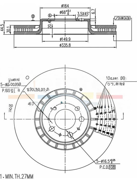 EURO-LINE BRAKE DISC ROTOR PAIR BDR16130EL