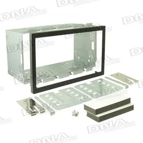 Universal 110mm Double DIN Mounting Cage with Black Trim Plate | ISO Slot-in Sleeve
