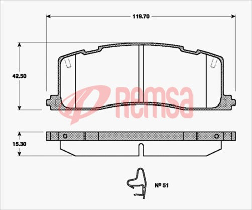 DB1213 E REAR DISC BRAKE PADS - TOYOTA CAMRY MCV10,VCV10 91- 036700