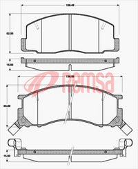 Remsa DB1215 UC FRONT DISC BRAKE PADS - TOYOTA PREVIA TCR10,20 90-