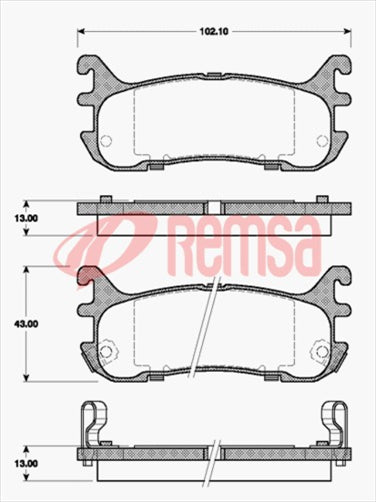 DB1283 E REAR DISC BRAKE PADS - MAZDA MX-5   93-01 047902