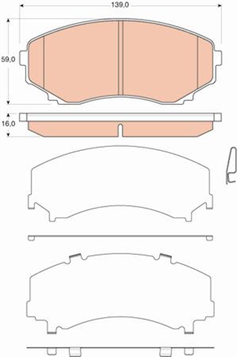 TRW Brake Pad Set (DB1274)